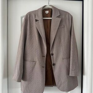 A New Day Brown and White Houndstooth Blazer